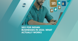 SEO specialist analysing Google search rankings and keyword data for an Indian business website in 2026